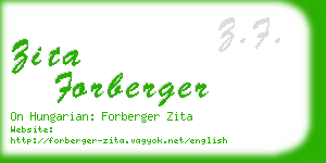 zita forberger business card